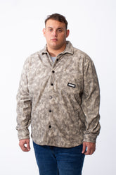 Men's Tomato Store Big Size Acid-Wash Pattern Textured Grid Fabric Classic Collar Full Front Snap Button Closure Practical Chest Pocket Shirt