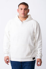 Tomato Store Men's Big Size Hoodie in white with a kangaroo pocket and long sleeves.