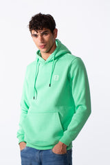 Men's Slim Fit Melton Tomato Front Kangaroo Pocket Hood Sweatshirt
