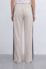 Women’s Tomato Store Side Stripe Sweatpants With Smooth Solid Surface Soft Draped Texture Contrast Side Tape