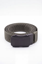 Men’s Tomato Store Faceted Buckle Web Belt With Stretch Woven Strap Push Lock Closure