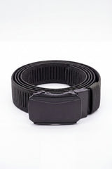 Men’s Tomato Store Faceted Buckle Web Belt With Stretch Woven Strap Push Lock Closure
