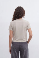Women’s Tomato Store Clean T-Shirt Smooth Jersey Texture Plain Solid Surface Minimal Front Finish