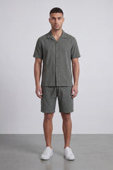 Men’s Tomato Store Crinkle Texture Resort Set With Camp Collar Regular Fit