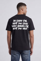 Men’s Tomato Store Positive Energy Graphic T-Shirt Crafted Crew Neck Front Chest Quote Back Print Relaxed Fit