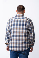 Men's Big Size Classic Neck Button Flip Chest Pockets Full Button Closure Plaid Pattern Features Soft Fleece Lining Ultimate Warmth Shirt