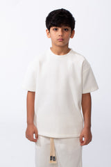 Boy's Two-Piece Tomato Store Set Short Sleeve Classic Crew Neckline Modern Oversize Elasticated Waistband Casual Everyday Wear Outfit