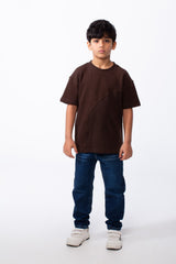 Boy's Short-Sleeve T-Shirt Dual-Tone Design Knit Fabric Crew Neckline Sporty Look Slim Fit Tomato Store
