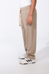 Boy's Elasticated Ribbed Waistband Deep Side Seam Pockets Over Size Fit Casual Outings Sweat Pants