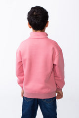 Boy's Tomato Store Half Zip With High Neck Polo Design Long Sleeve Daily Wear Practical Sweatshirt
