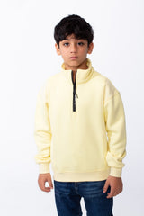 Boy's Tomato Store Half Zip With High Neck Polo Design Long Sleeve Daily Wear Practical Sweatshirt