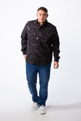 Men's Long Sleeve Classic Neck Jakar Unique Marble Pattern Textured Casual Tomato Store Big Size Shirt