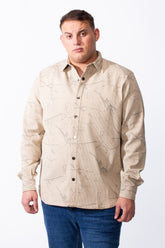 Men's Long Sleeve Classic Neck Jakar Unique Marble Pattern Textured Casual Tomato Store Big Size Shirt