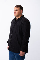 Men's Classic Button Down Buttoned Cuffs Textured Tonal Print Smart Casual Look Tomato Store Big Size Shirt