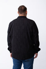 Men's Classic Button Down Buttoned Cuffs Textured Tonal Print Smart Casual Look Tomato Store Big Size Shirt