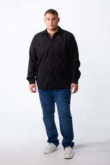 Men's Classic Button Down Buttoned Cuffs Textured Tonal Print Smart Casual Look Tomato Store Big Size Shirt