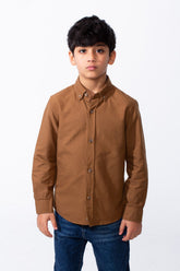 Boy's Long Sleeve Shirt Button Down Breathable Fabric Versatile Look Tomato Store
