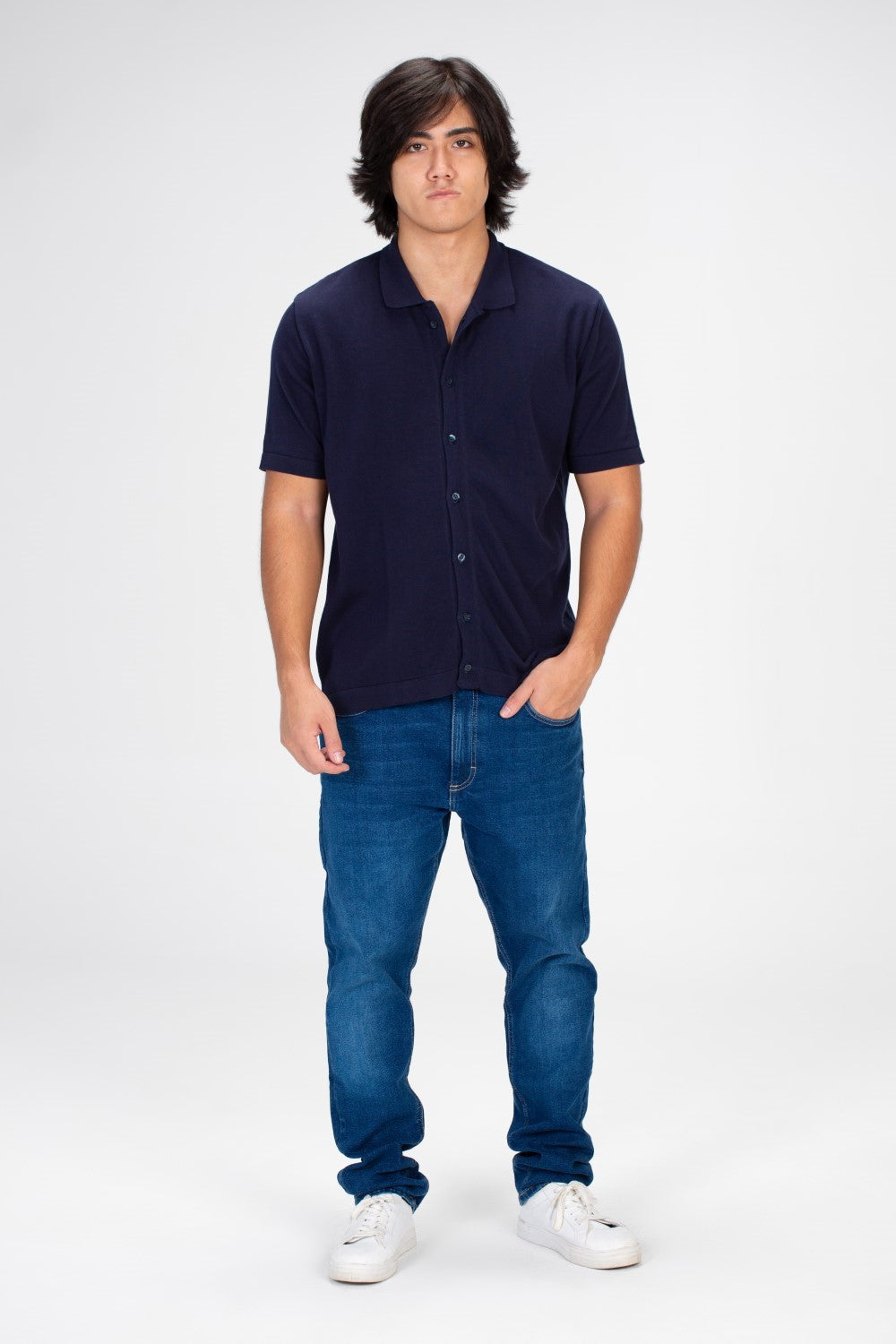 Men's Half Sleeved Plain Shirt With Front Buttons And Comfortable Material