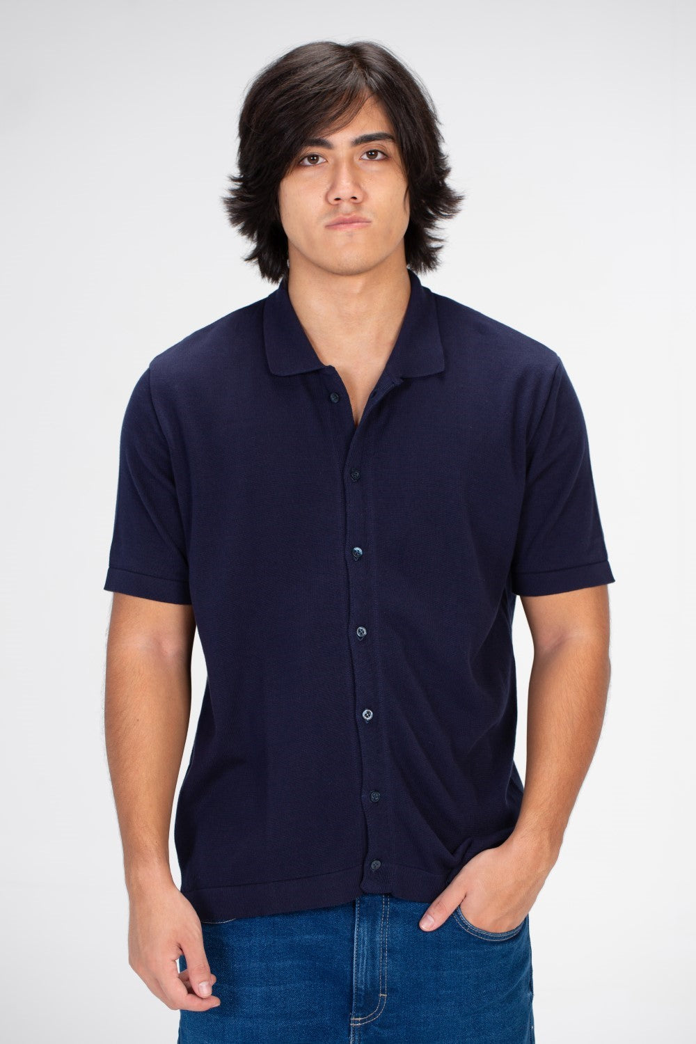 Men's Half Sleeved Plain Shirt With Front Buttons And Comfortable Material