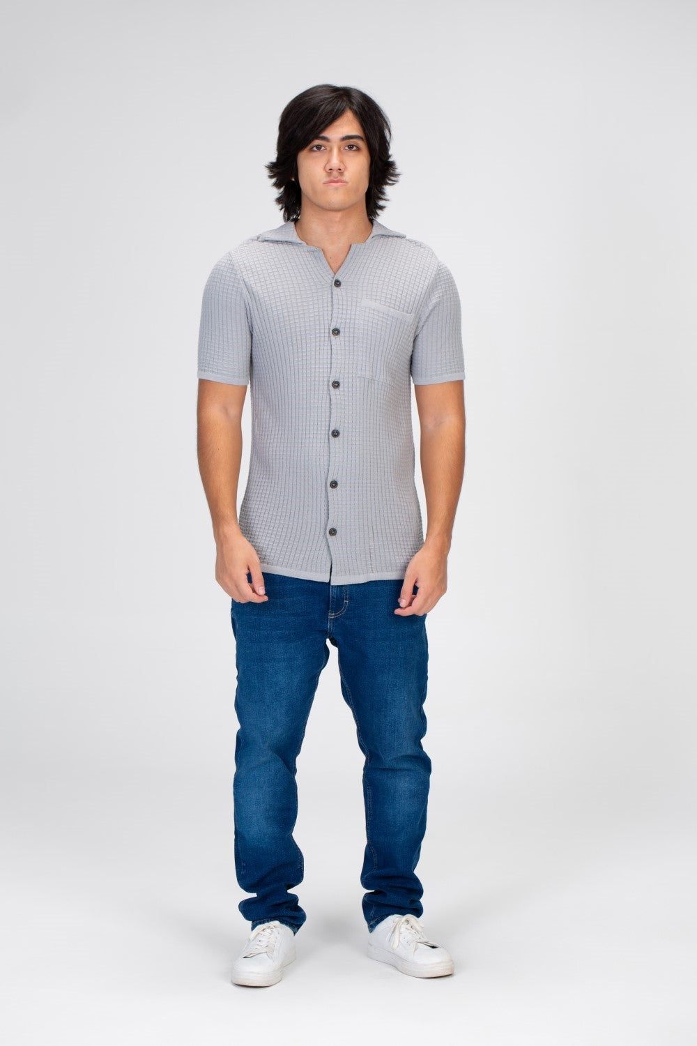 Men's Half Sleeved Shirt With Buttons And A Front Pocket With Comfortable Material