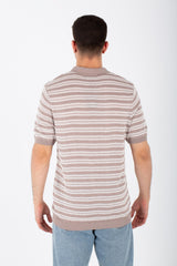 Mens Knits Striped Slim Fit Polo Trico T-Shirt With Short Sleeves