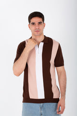 Mens Striped Slim Fit Polo Trico T-Shirt With Short Sleeves And Collar