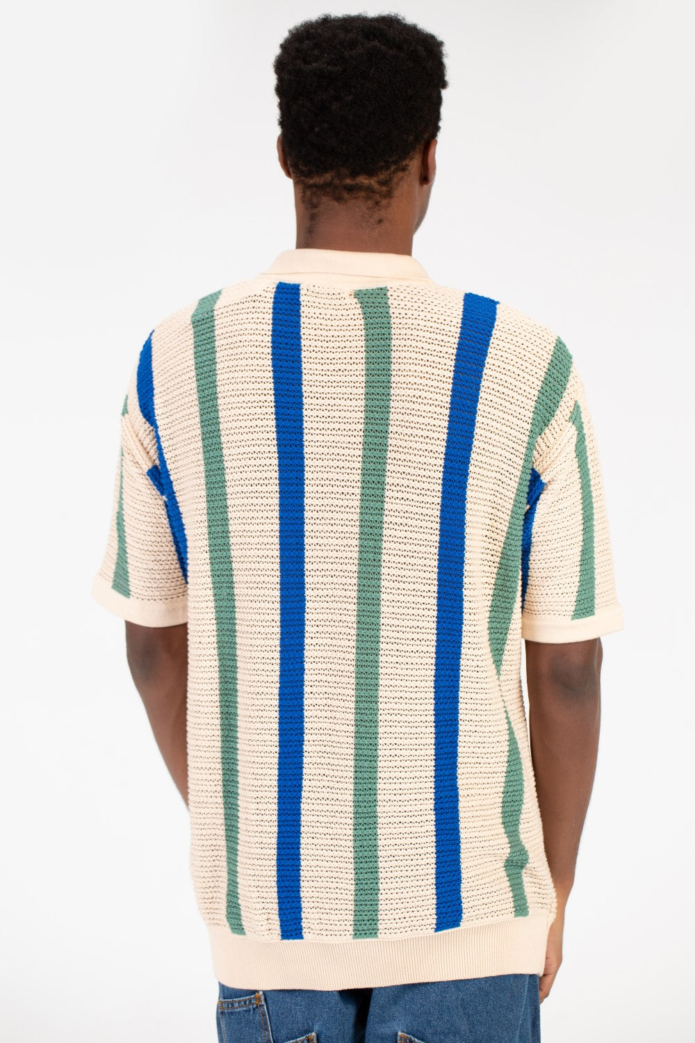 Men's Striped Short Sleeve Polo T-Shirt
