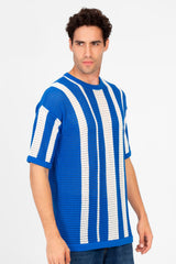 Men's Striped Round Neck Half Sleeve T-shirt