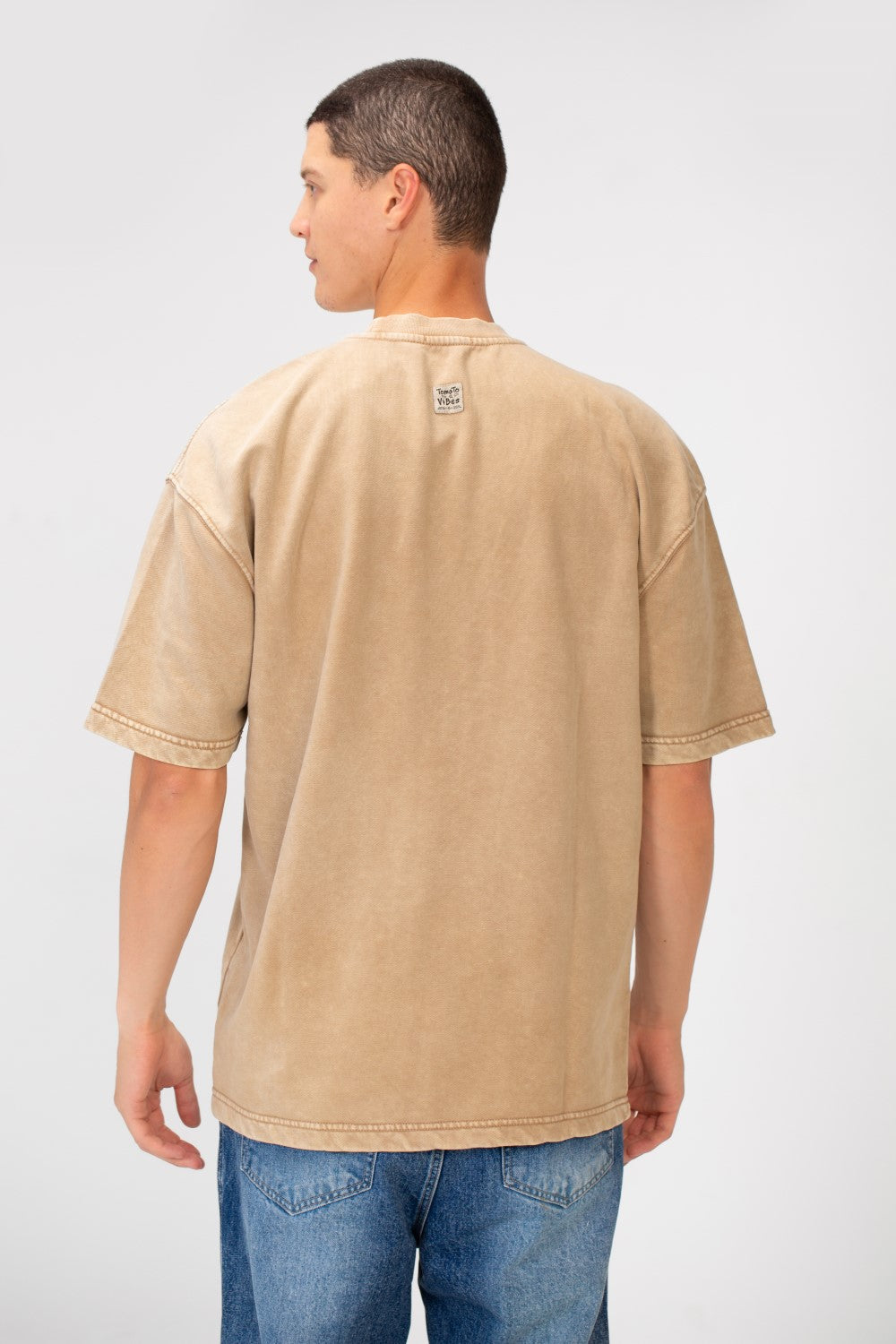 Men's Tomato Basic Short Sleeve Regular Fit Crew Neck T-Shirt
