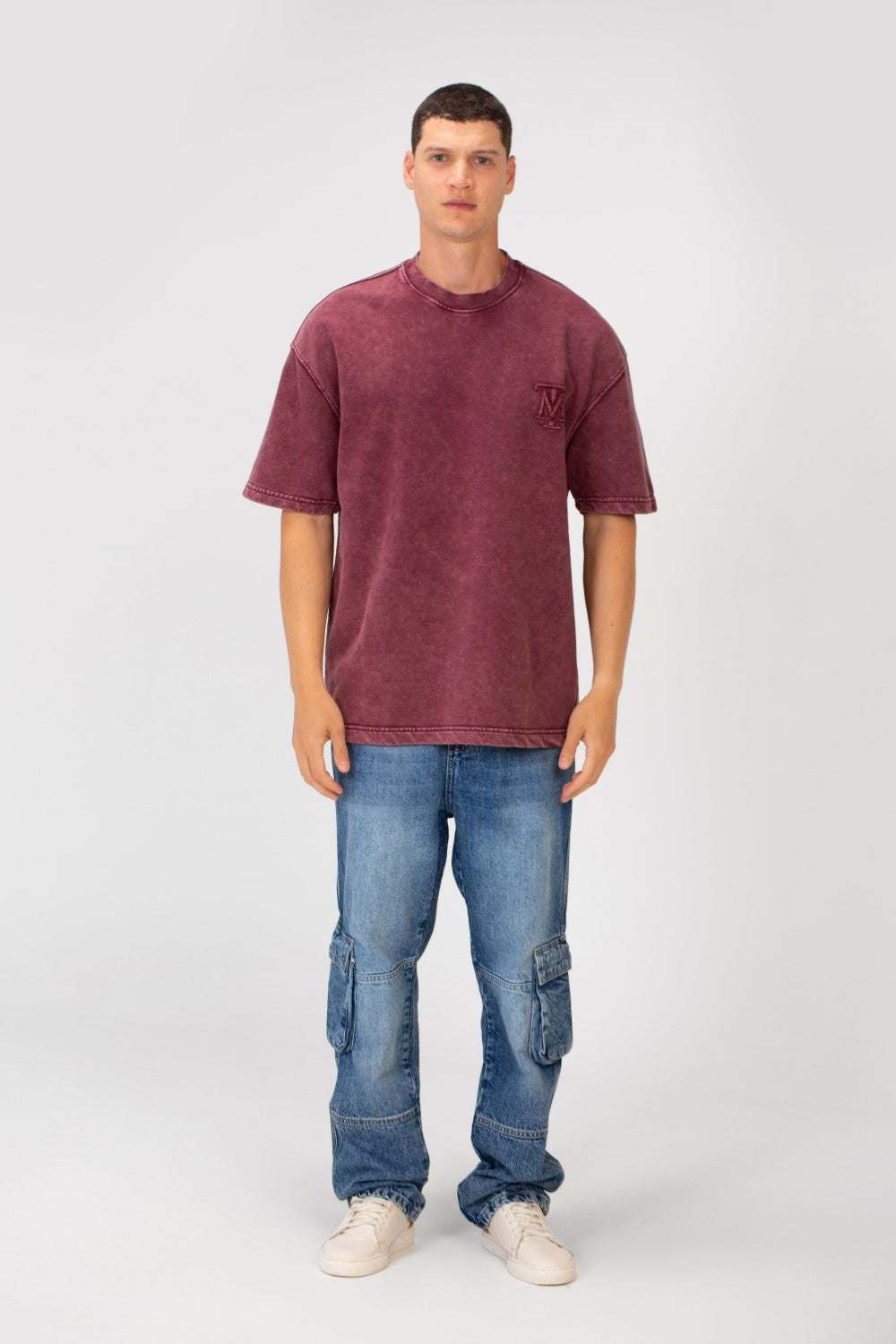 Men's Tomato Basic Short Sleeve Regular Fit Crew Neck T-Shirt
