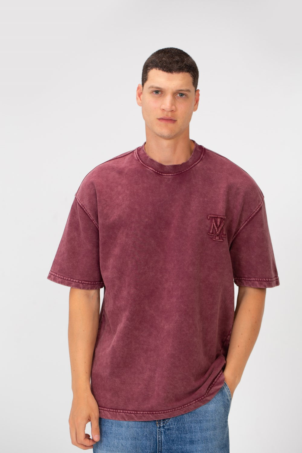 Men's Tomato Basic Short Sleeve Regular Fit Crew Neck T-Shirt