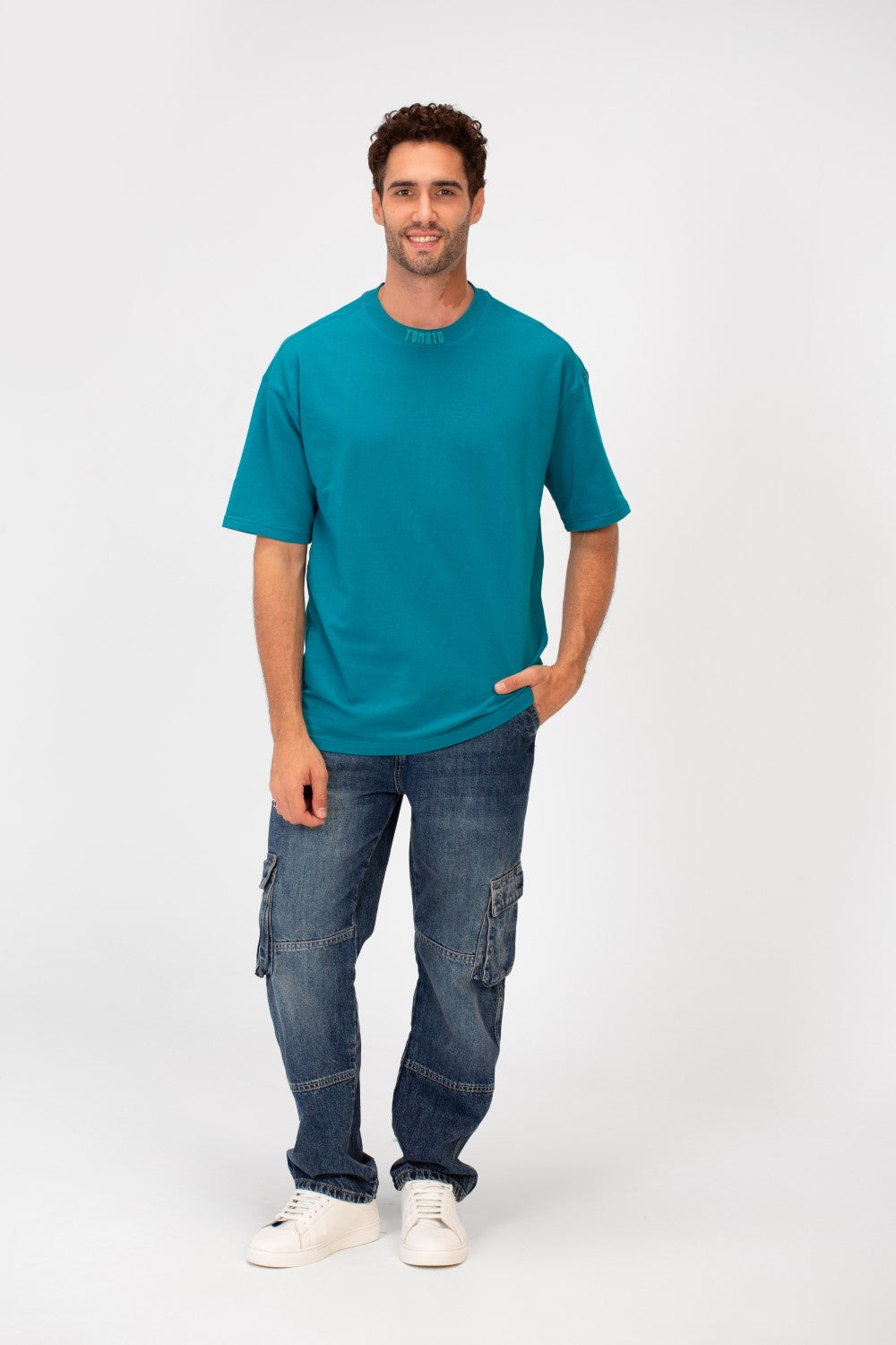 Men's Crew Neck Tomato Print Short Sleeves Basic Oversized Summer Melton T-Shirt
