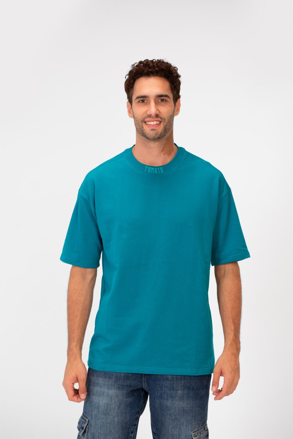 Men's Crew Neck Tomato Print Short Sleeves Basic Oversized Summer Melton T-Shirt