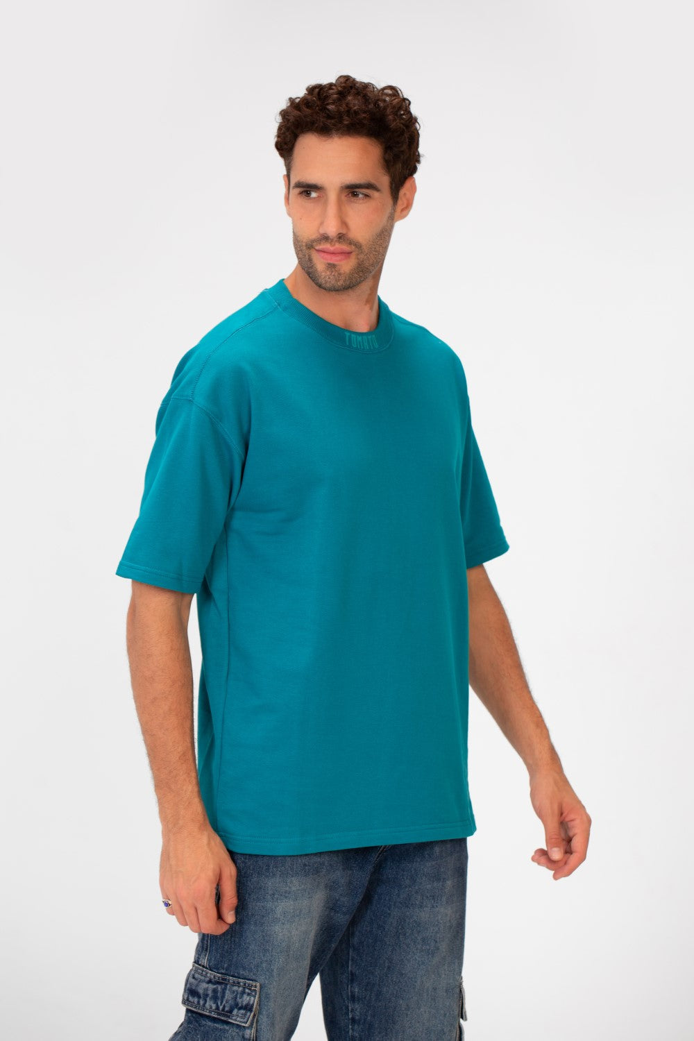 Men's Crew Neck Tomato Print Short Sleeves Basic Oversized Summer Melton T-Shirt