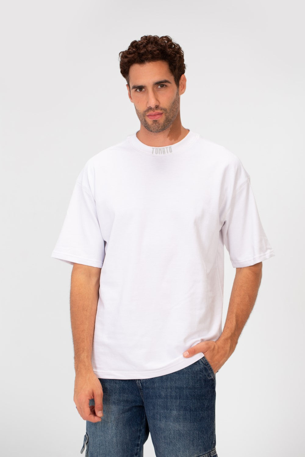Men's Crew Neck Tomato Print Short Sleeves Basic Oversized Summer Melton T-Shirt