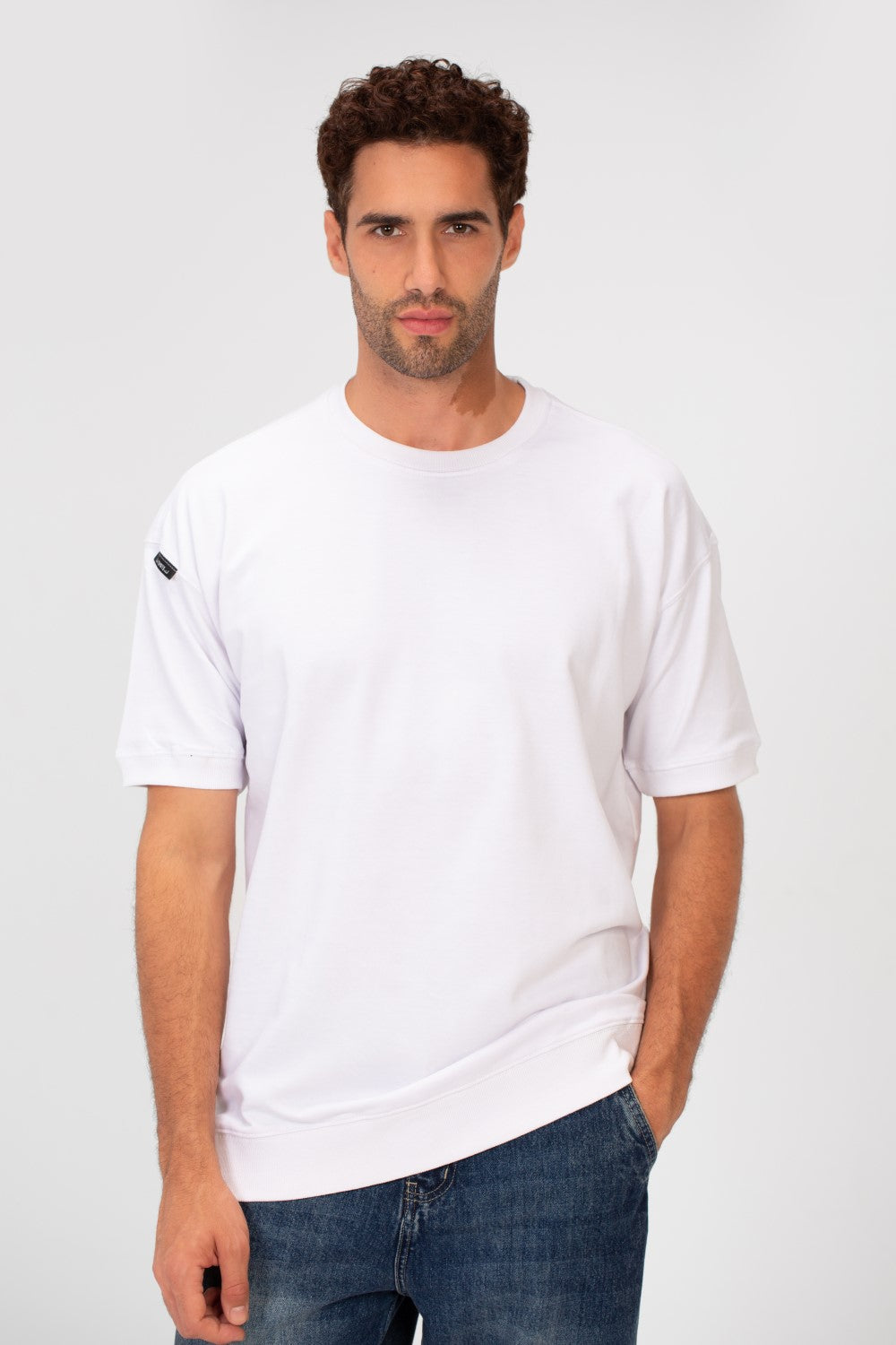 Men's Basic Plain Oversized Summer Melton Regular Fit Short Sleeves T-Shirt In Modern Cut