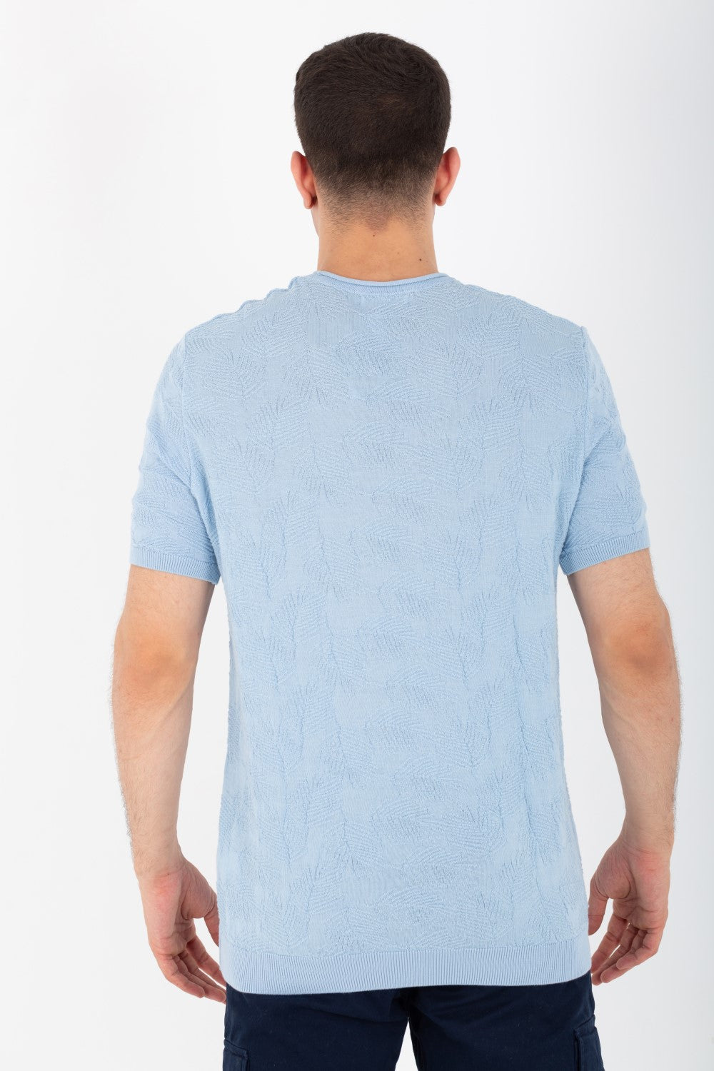 Mens Round Basic Plain Slim Fit Short Sleeve T-Shirt