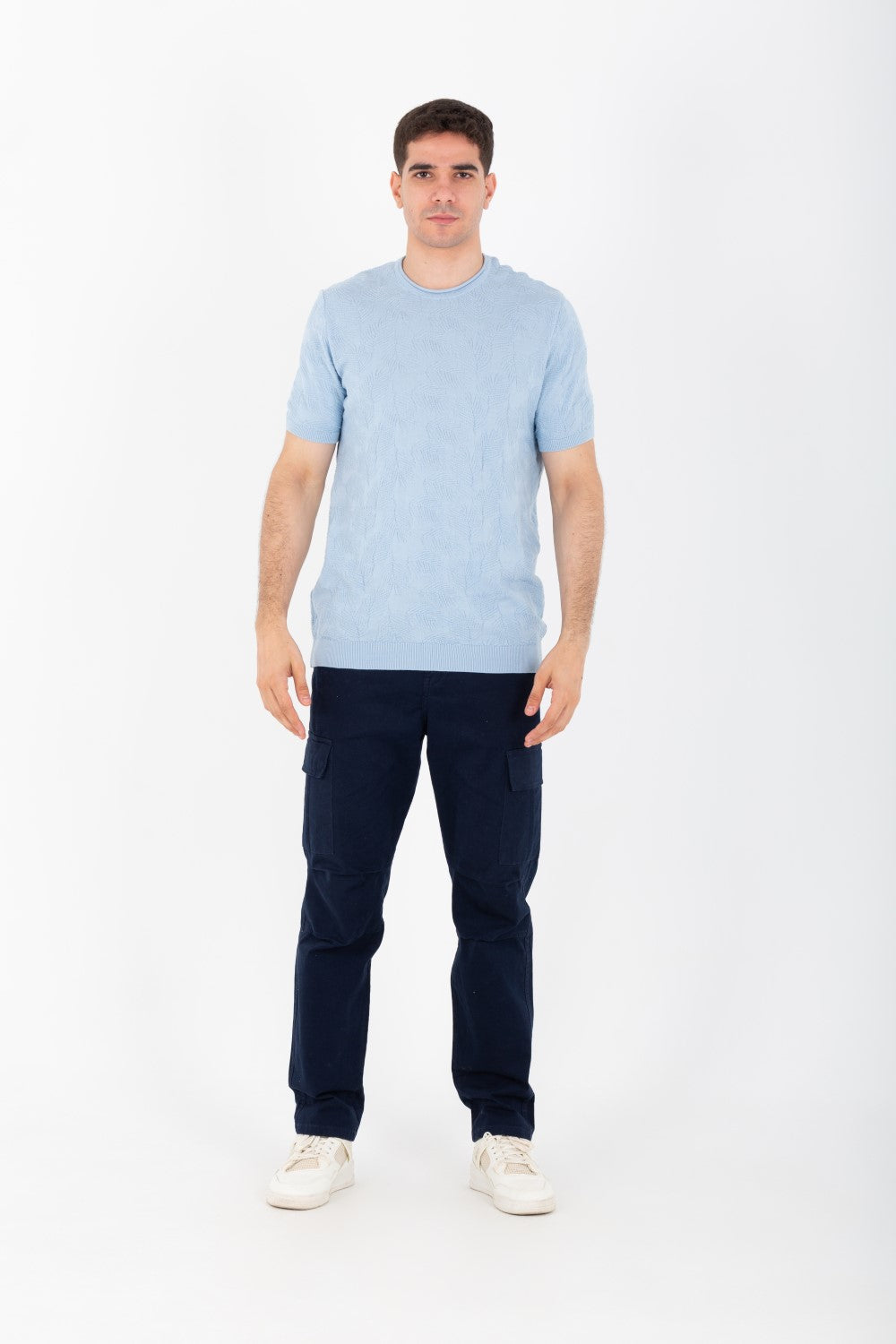 Mens Round Basic Plain Slim Fit Short Sleeve T-Shirt