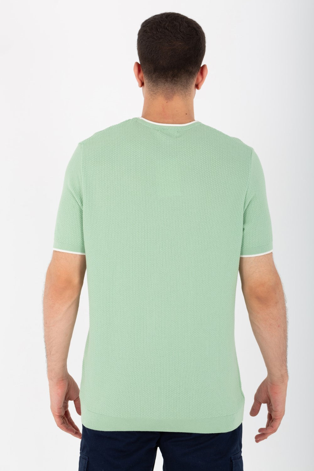 Mens Basic Plain Half Sleeves Round Neck T-shirt Slim Fit