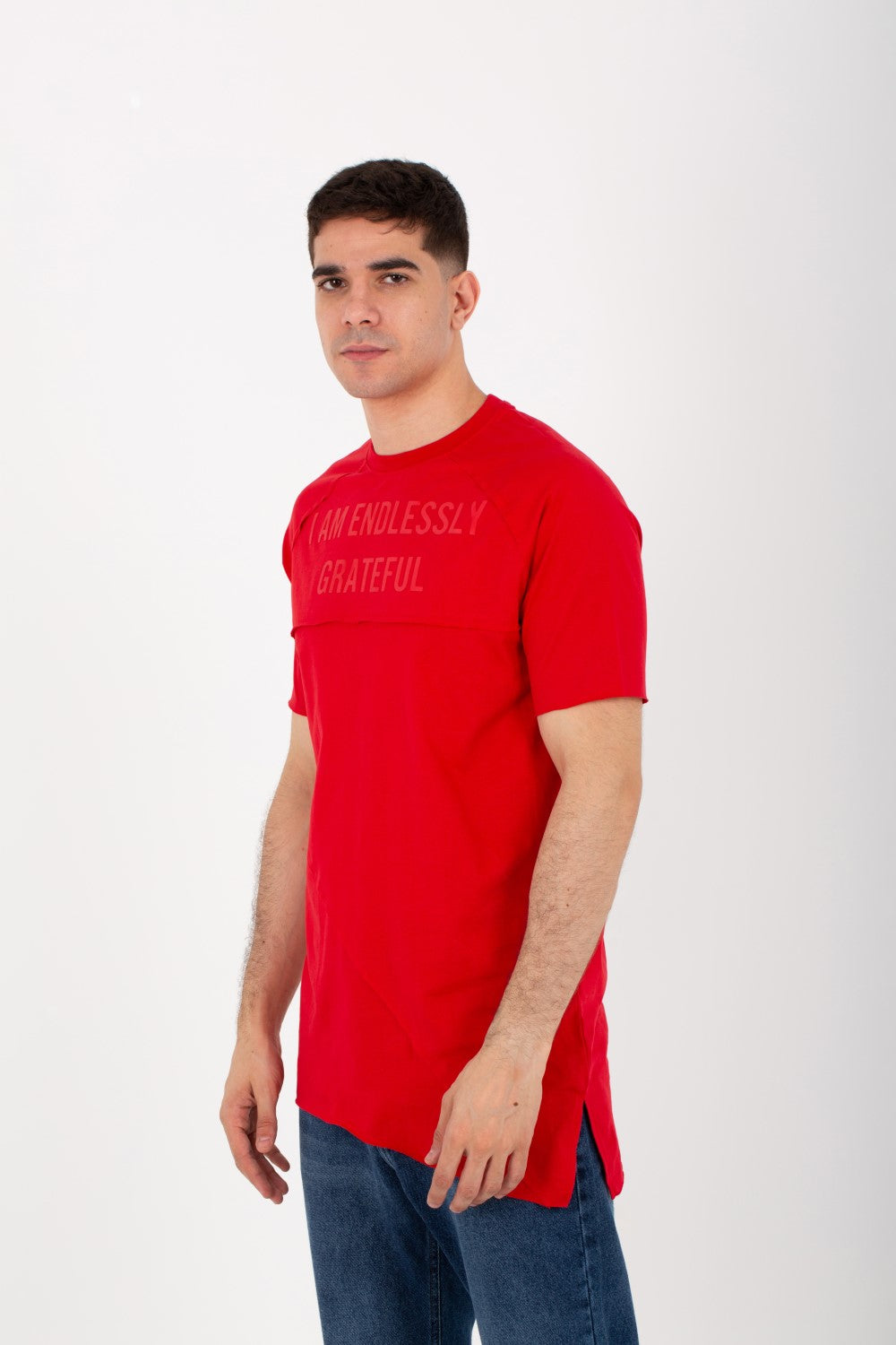 Mes Half Sleeve Round T-shirt With A Unique Modern Cut