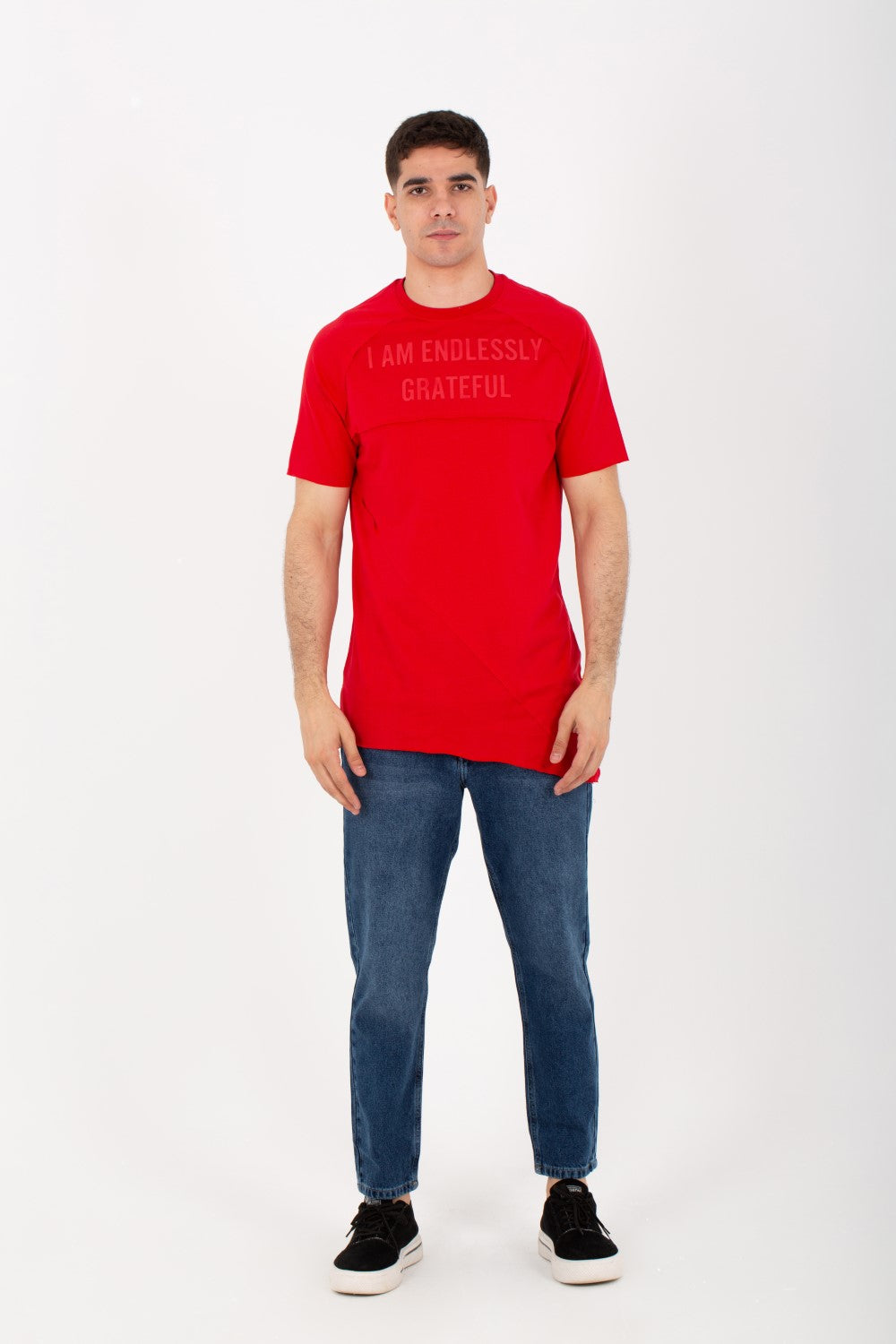Mes Half Sleeve Round T-shirt With A Unique Modern Cut