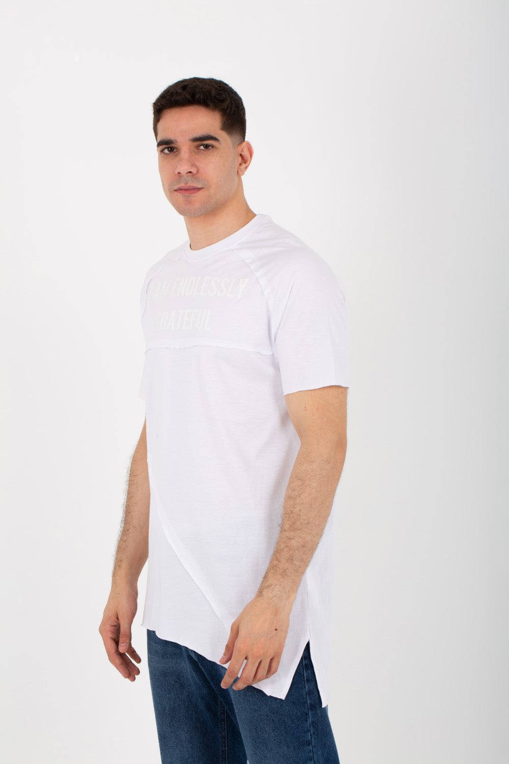 Mes Half Sleeve Round T-shirt With A Unique Modern Cut