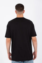 Mens Oversize Basic Plain T-shirt With A Round Neck And A Tomato Patch On The Front