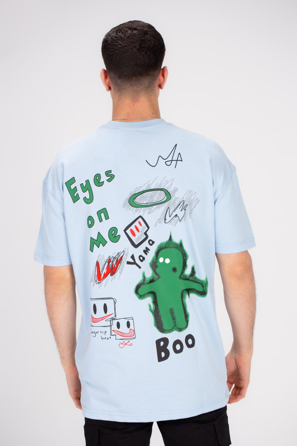 Men's Over Size Front & Back Printed Made Of Comfort Cotton T-shirt Perfect For Everyday Wear