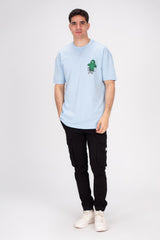 Men's Over Size Front & Back Printed Made Of Comfort Cotton T-shirt Perfect For Everyday Wear