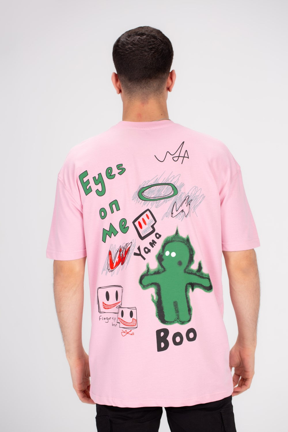 Men's Over Size Front & Back Printed Made Of Comfort Cotton T-shirt Perfect For Everyday Wear