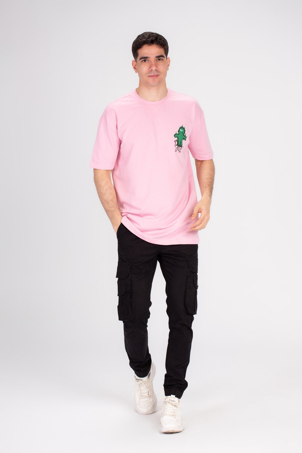 Men's Over Size Front & Back Printed Made Of Comfort Cotton T-shirt Perfect For Everyday Wear