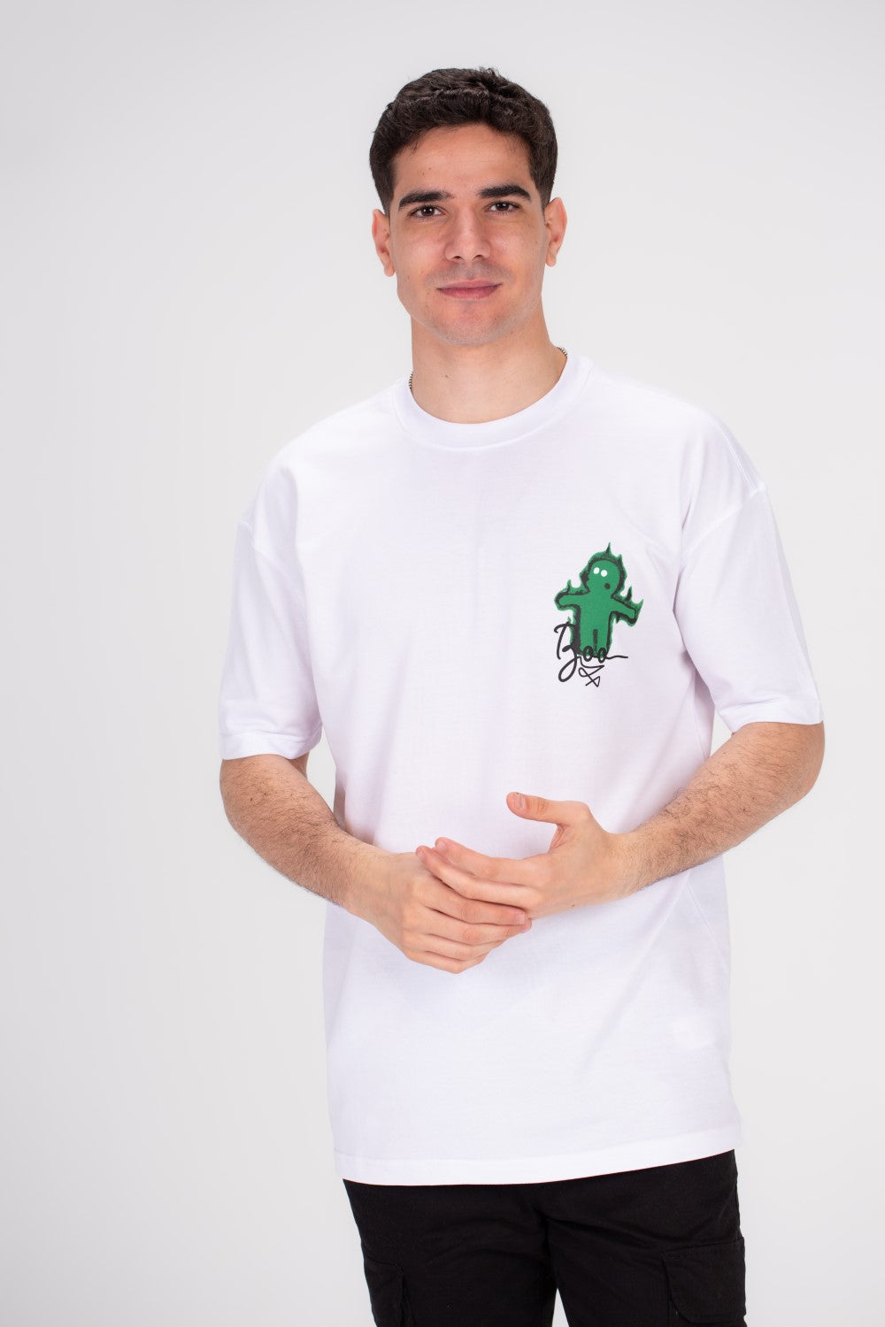 Men's Over Size Front & Back Printed Made Of Comfort Cotton T-shirt Perfect For Everyday Wear