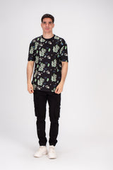Men's Regular Fit Over Size Front & Back Printed T-shirt Made With Soft Breathable Cotton For All Day