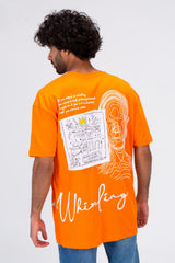 Mens Round Neck T-shirt With Unique Cut And Front And Back Print